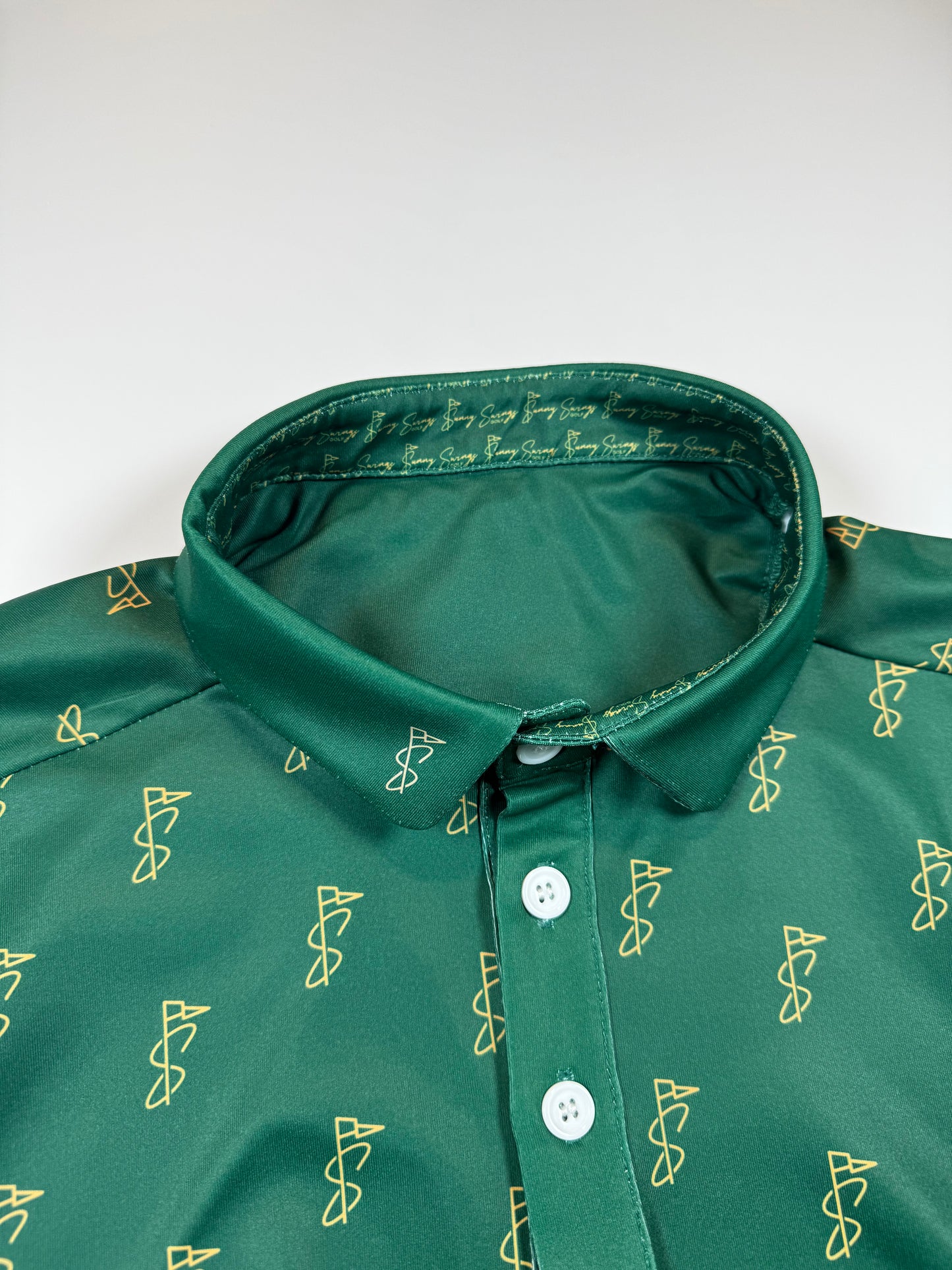 Green and Tan Sleeveless Polo