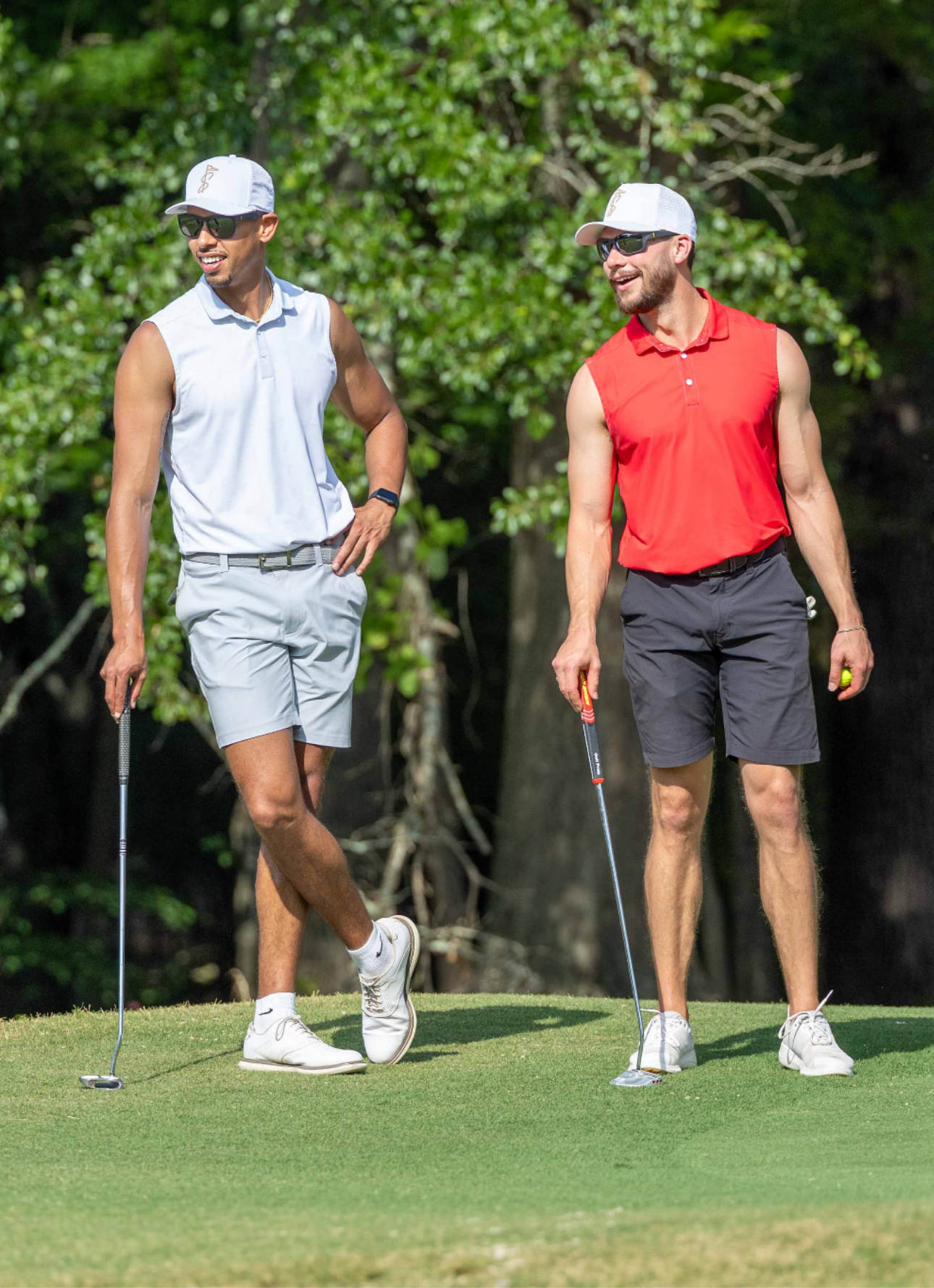 White and Silver Sleeveless Polo