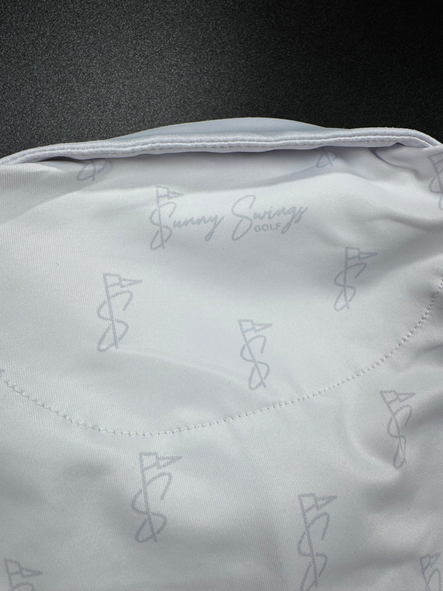 White and Silver Sleeveless Polo