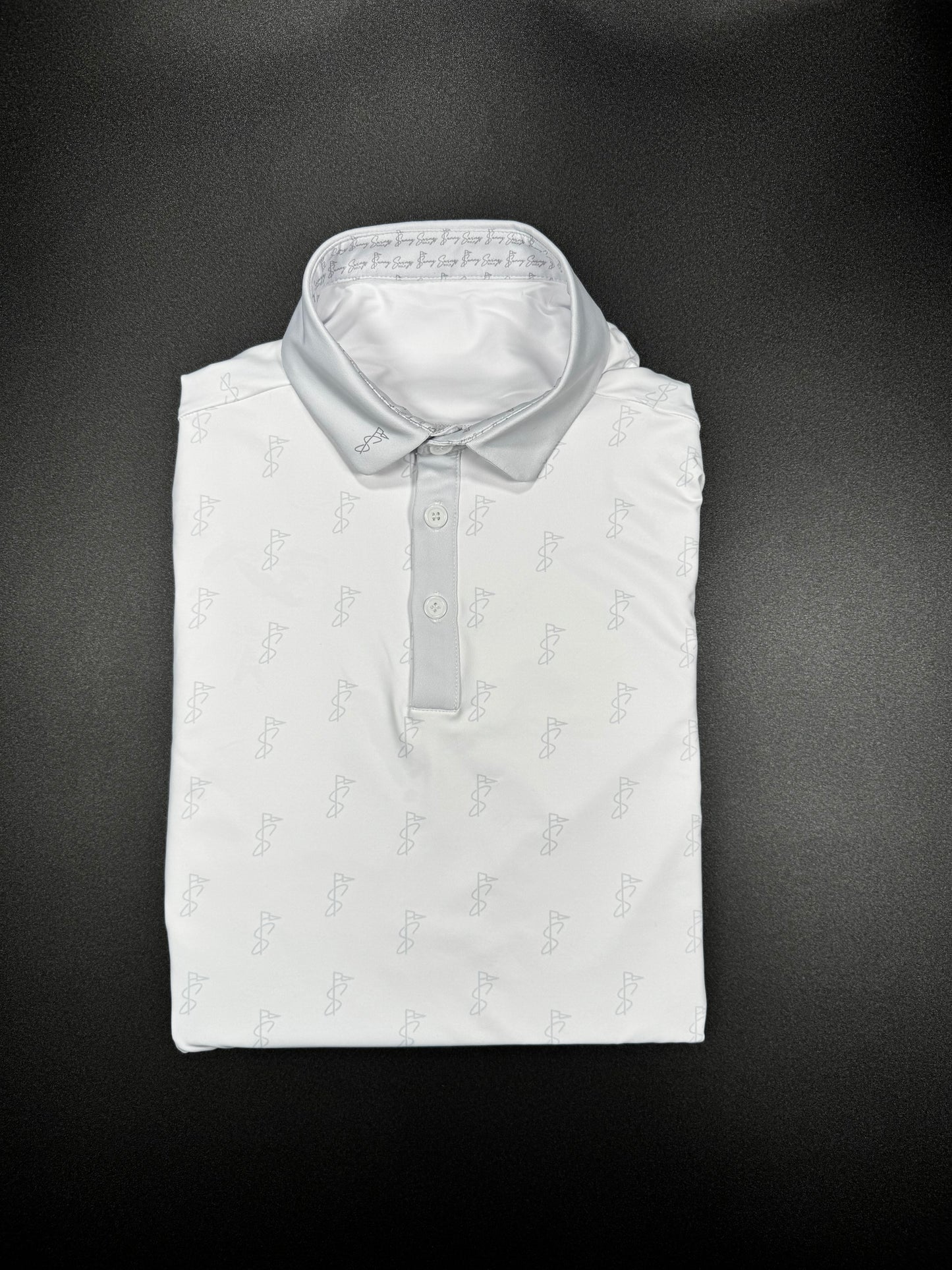 White and Silver Sleeveless Polo