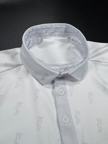 White and Silver Sleeveless Polo