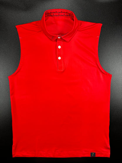Sunny Red Sleeveless Polo