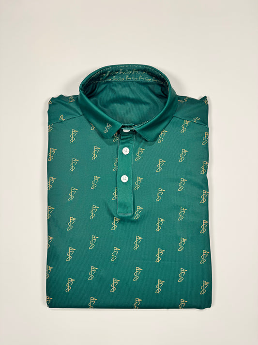 Green and Tan Sleeveless Polo